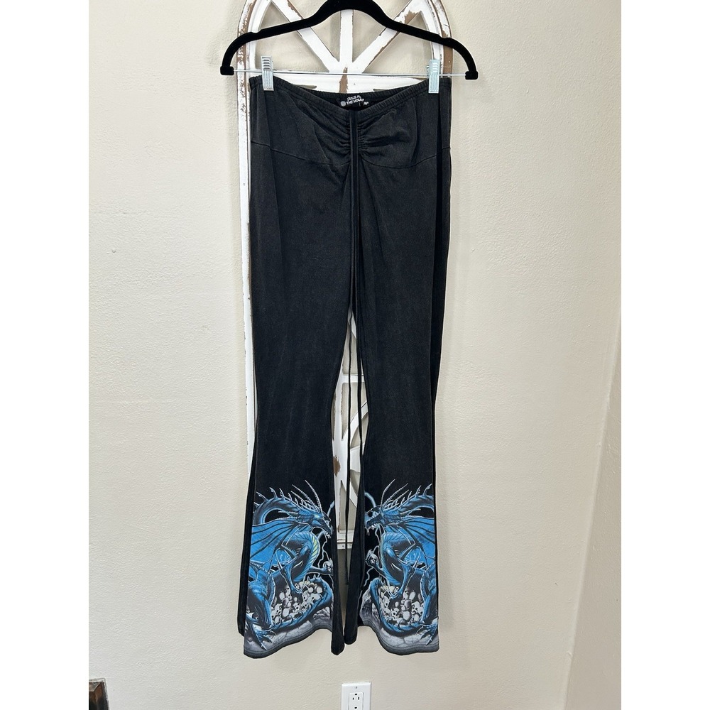 Dolls Kill X The Mountain First Flight Flare High Rise Pants Large Dragon Grunge